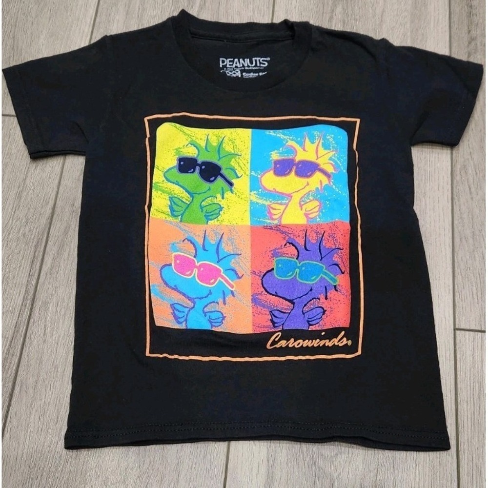 Peanuts Woodstock Carowinds Kids XS‎ Graphic Tshirt 100% Cotton Summer Vibes